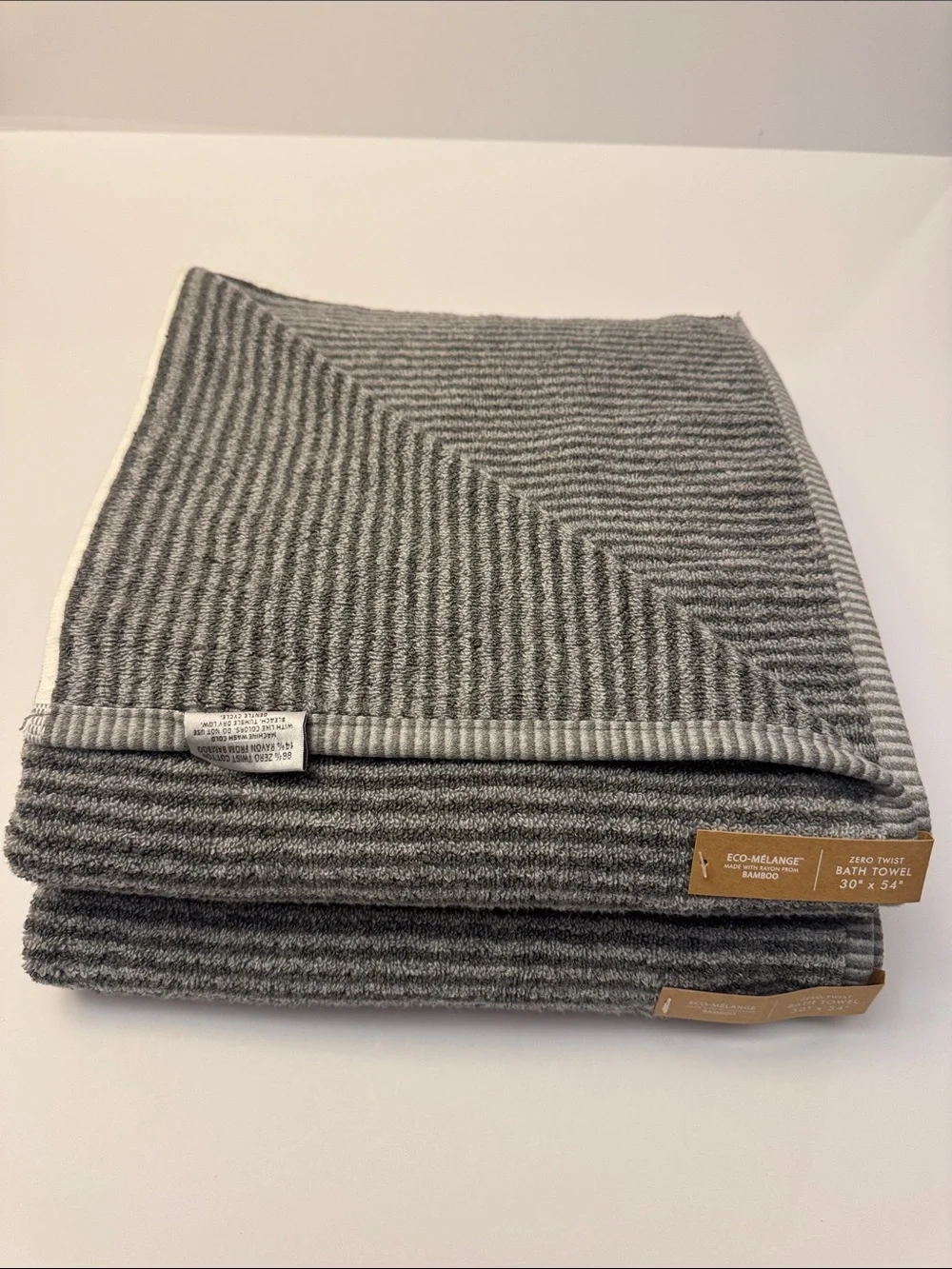4pc COMMON THREAD Eco-Melange Bamboo Zero Twist Bath Towel Set